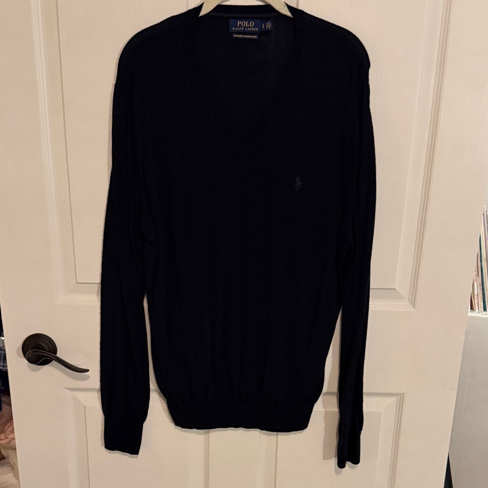Polo by Ralph Lauren Men's Dark V-Neck Sweater